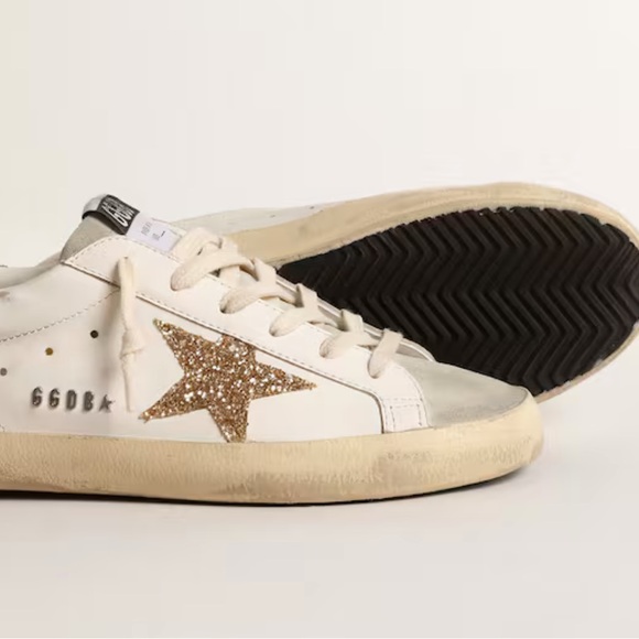 Golden Goose  with gold glitter star and ice-gray suede inserts size 40 - Picture 4 of 9